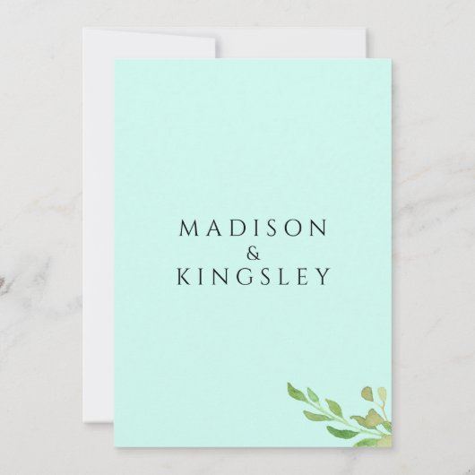 Aquamarines Monogramm 💍 Moderne Geometrische Eleg Einladung (Rückseite)