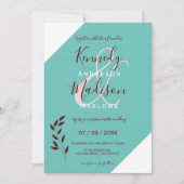 Aquamarines Monogramm 💍 Moderne Geometrische Eleg Einladung (Vorderseite)