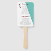 Aquamarines Monogramm 💍 Moderne Geometrische Eleg Fächer (Rückseite)