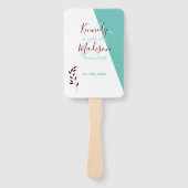 Aquamarines Monogramm 💍 Moderne Geometrische Eleg Fächer (Vorderseite)