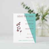 Aquamarines Monogramm 💍 Moderne Geometrische Eleg Postkarte (Stehend Vorderseite)