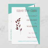 Aquamarines Monogramm 💍 Moderne Geometrische Eleg Postkarte (Vorne/Hinten)