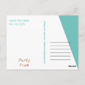 Aquamarines Monogramm 💍 Moderne Geometrische Eleg Postkarte (Rückseite)