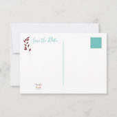 Aquamarines Monogramm 💍 Moderne Geometrische Eleg Save The Date (Rückseite)