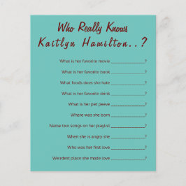 Aquamarines Monogramm 💍 Modernes Brautparty