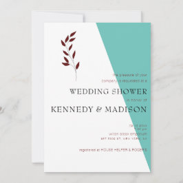 Aquamarines Monogramm 💍 Modernes geometrisches Br Einladung