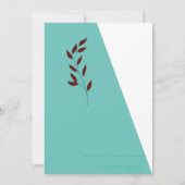 Aquamarines Monogramm 💍 Modernes geometrisches Br Einladung (Rückseite)