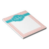 Aquamarines Monogramm Notizblock (angewinkelt)