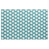 Aquamarines Muster der weißen Katze Stoff (Yard (91,4 cm))