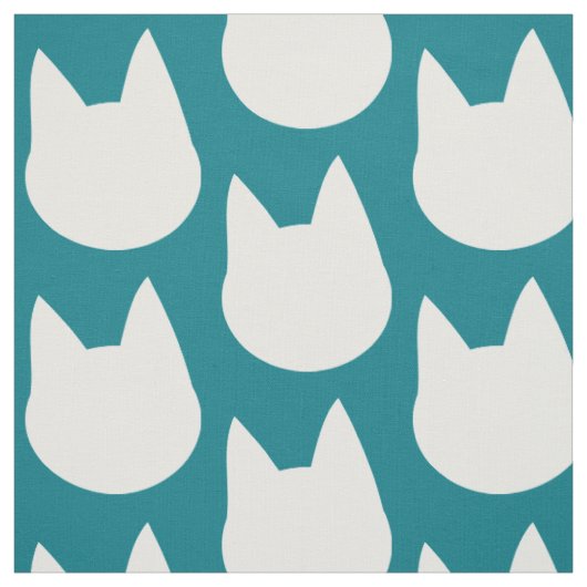 Aquamarines Muster der weißen Katze Stoff (Muster)