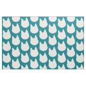 Aquamarines Muster der weißen Katze Stoff (Fat Quarter (45,7 x 55,9 cm))