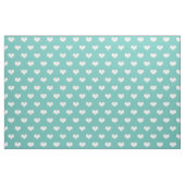 Aquamarines Muster des weißen Herzens Stoff (Yard (91,4 cm))