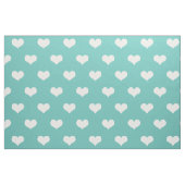 Aquamarines Muster des weißen Herzens Stoff (Fat Quarter (45,7 x 55,9 cm))