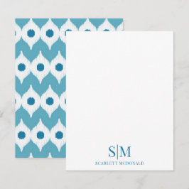 Aquamarines Muster für Abstrakte Monogramm-Formen Mitteilungskarte