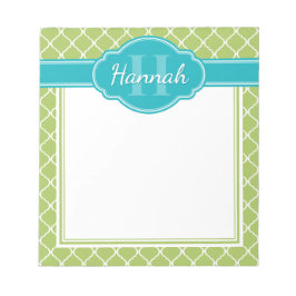 Aquamarines Muster für ein weißes Gittermuster Notizblock