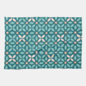 Aquamarines Muster für Flora, Pfirsich, Orangengeb Geschirrtuch (Horizontal)