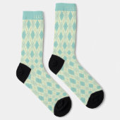 Aquamarines Muster für grüne Raute mit hellweichen Socken (Rechts)