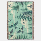 Aquamarines Muster für Grünwälder und Vögel Decke (Vorderseite Vertikal)