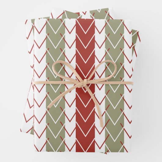 Aquamarines Muster für Zickzack Streifen Geschenkpapier Set (Beispiel)