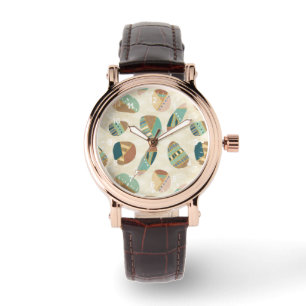 Aquamarines Muster Geo Schritt-  im Freien Armbanduhr