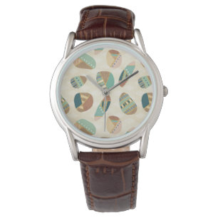 Aquamarines Muster Geo Schritt- im Freien Armbanduhr