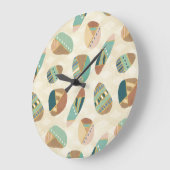 Aquamarines Muster Geo Schritt-| im Freien Große Wanduhr (Winkel)