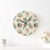 Aquamarines Muster Geo Schritt-| im Freien Große Wanduhr (Zuhause)