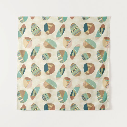 Aquamarines Muster Geo Schritt-| im Freien Wandteppich (Vorderseite (Horizontal))