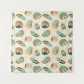 Aquamarines Muster Geo Schritt-| im Freien Wandteppich (Vorderseite)