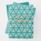 Aquamarines Muster mit  Swirl und Solid Geschenkpapier Set (Beispiel)
