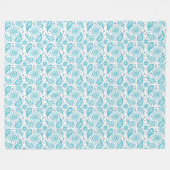 Aquamarines Muster Paisleys Fleecedecke (Vorderseite (Horizontal))
