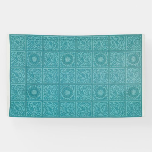 Aquamarines Muster (von William Morris) Banner (Horizontal)