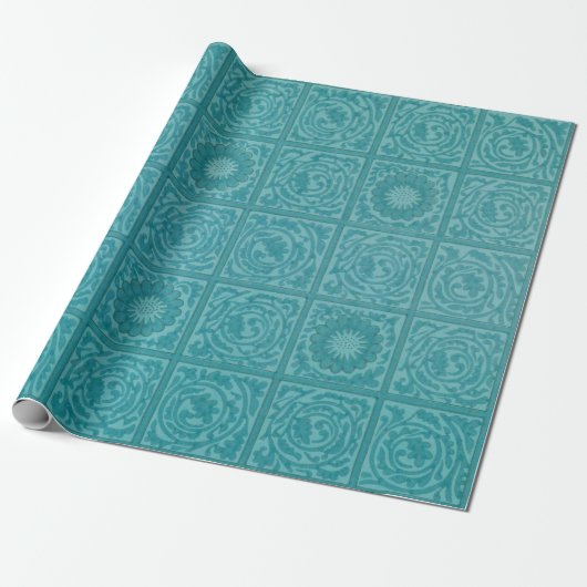Aquamarines Muster (von William Morris) Geschenkpapier (Ungerollt)