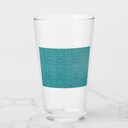 Aquamarines Muster (von William Morris) Glas (Vorderseite)