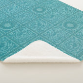 Aquamarines Muster (von William Morris) Sherpadecke (3/4)