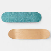 Aquamarines Muster (von William Morris) Skateboard (Horizontal)
