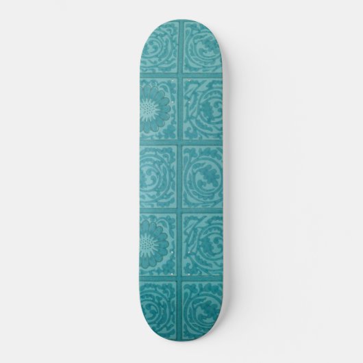 Aquamarines Muster (von William Morris) Skateboard (Vorderseite)