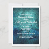 Aquamarines Navy Blue Watercolor Hochzeitsessen Pr Einladung (Vorderseite)