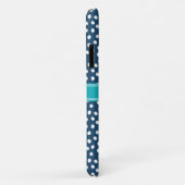 Aquamarines Navy White Dottern Muster Case-Mate iPhone Hülle (Hinten/Rechts)