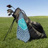 Aquamarines Navy White Dottern Muster Golfhandtuch (Gras)