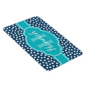 Aquamarines Navy White Dottern Muster Magnet (Rechte Seite)