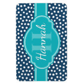 Aquamarines Navy White Dottern Muster Magnet (Vertikal)