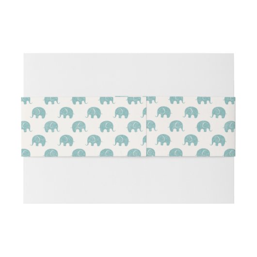 Aquamarines niedliches Elefant-Muster Einladungsbanderole (Rückseitenbeispiel)