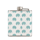 Aquamarines niedliches Elefant-Muster Flachmann (Rückseite)