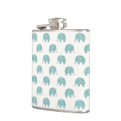 Aquamarines niedliches Elefant-Muster Flachmann (Links)