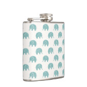 Aquamarines niedliches Elefant-Muster Flachmann (Rechts)