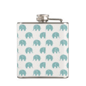 Aquamarines niedliches Elefant-Muster Flachmann (Rückseite)