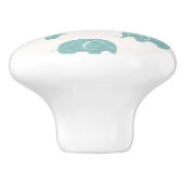 Aquamarines niedliches Elefant-Muster Keramikknauf (Seitenansicht)
