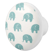 Aquamarines niedliches Elefant-Muster Keramikknauf (Rechts)
