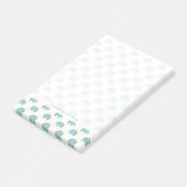 Aquamarines niedliches Elefant-Muster Post-it Klebezettel (angewinkelt)